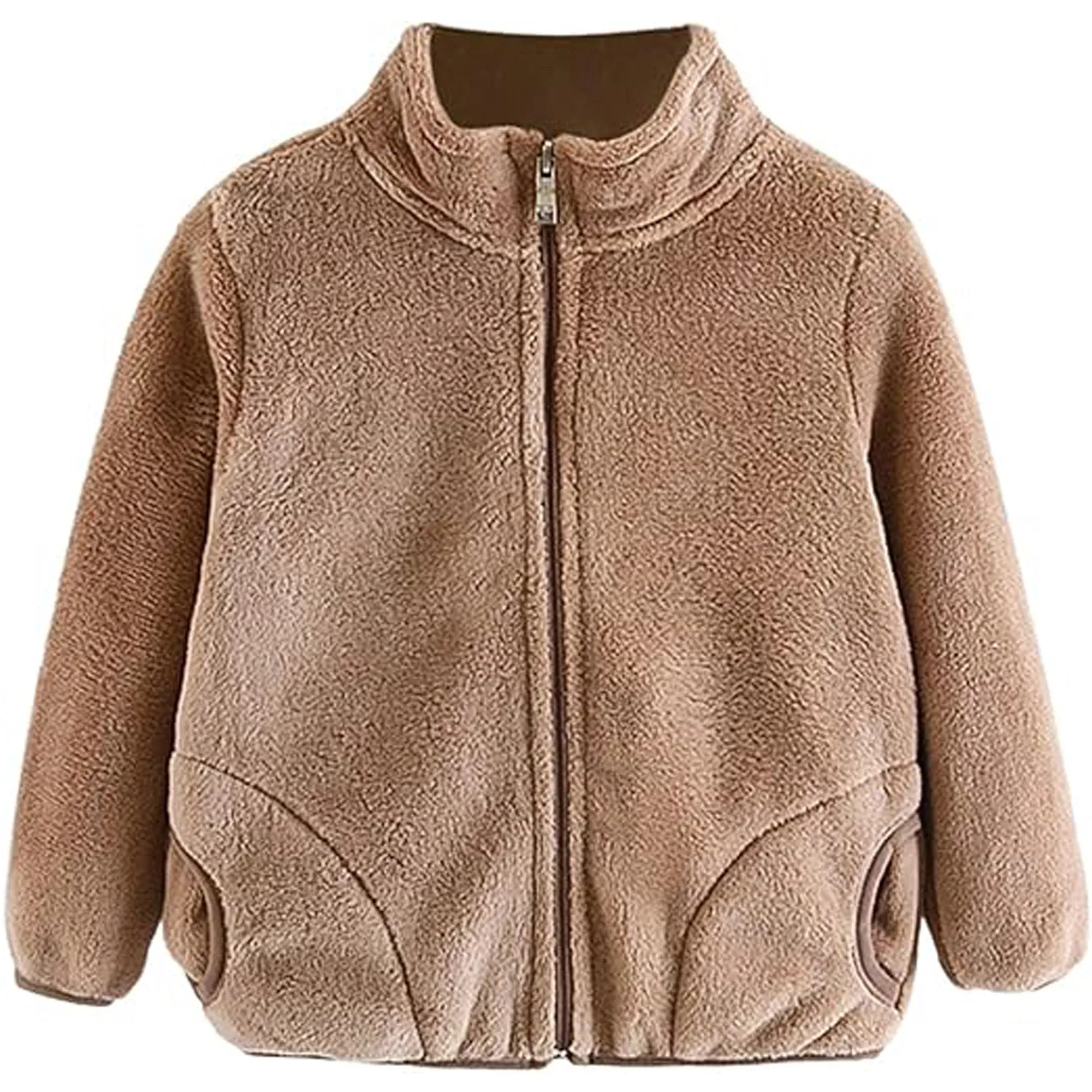 Babymoon Winter Baby Boys & Girls Sweater Kids Jacket Zipper Cardigan | Lightbrown