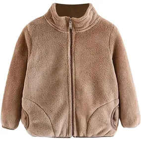 Babymoon Winter Baby Boys & Girls Sweater Kids Jacket Zipper Cardigan | Lightbrown