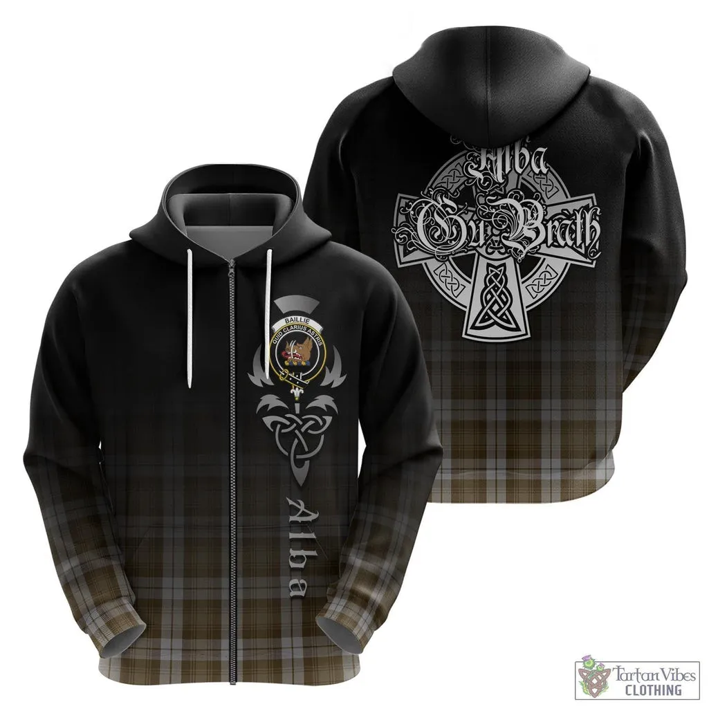 Baillie Dress Tartan Hoodie Featuring Alba Gu Brath Family Crest Celtic Inspired