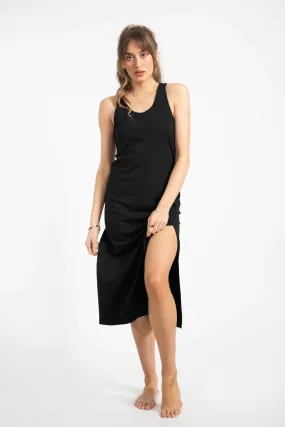Koy Resort Escape Knit Asm Slit Mid Dress